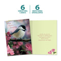 Load image into Gallery viewer, The cover and inside of Tree-Free’s Peace And Comfort card, along with the following text: “6 greeting cards, 6 matching envelopes”
