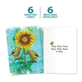 Load image into Gallery viewer, The cover and inside of Tree-Free’s Happy Happy card, along with the following text: “6 greeting cards, 6 matching envelopes”
