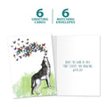 Load image into Gallery viewer, The cover and inside of Tree-Free’s Howl With Joy card, along with the following text: “6 greeting cards, 6 matching envelopes”
