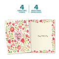 Load image into Gallery viewer, The cover and inside of Tree-Free’s Love You More card, along with the following text: “4 greeting cards, 4 matching envelopes”
