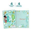 Load image into Gallery viewer, The cover and inside of Tree-Free’s Proud of You card, along with the following text: “4 greeting cards, 4 matching envelopes”
