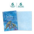 Load image into Gallery viewer, The cover and inside of Tree-Free’s Turtley Awesome card, along with the following text: “6 greeting cards, 6 matching envelopes”
