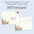 Load image into Gallery viewer, The envelope for Tree-Free’s Joy You Give Mom card, along with the following text: “Every Tree-Free 5x7 card comes with a matching ARTvelope!”
