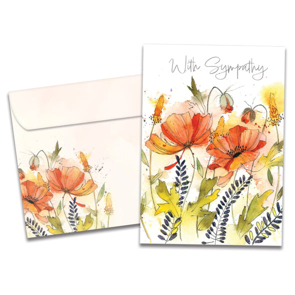 The cover of Tree-Free's Heartfelt Flowers card, along with its matching envelope.