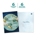 Load image into Gallery viewer, The cover and inside of Tree-Free’s More Wonderful World card, along with the following text: “6 greeting cards, 6 matching envelopes”
