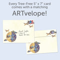 Load image into Gallery viewer, The envelope for Tree-Free’s Serene Moon card, along with the following text: “Every Tree-Free 5x7 card comes with a matching ARTvelope!”
