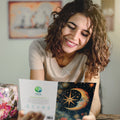 Load image into Gallery viewer, Lifestyle image(s) featuring Tree-Free’s Crescent Moon Wish card
