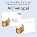 Load image into Gallery viewer, The envelope for Tree-Free’s Furever Heart card, along with the following text: “Every Tree-Free 5x7 card comes with a matching ARTvelope!”
