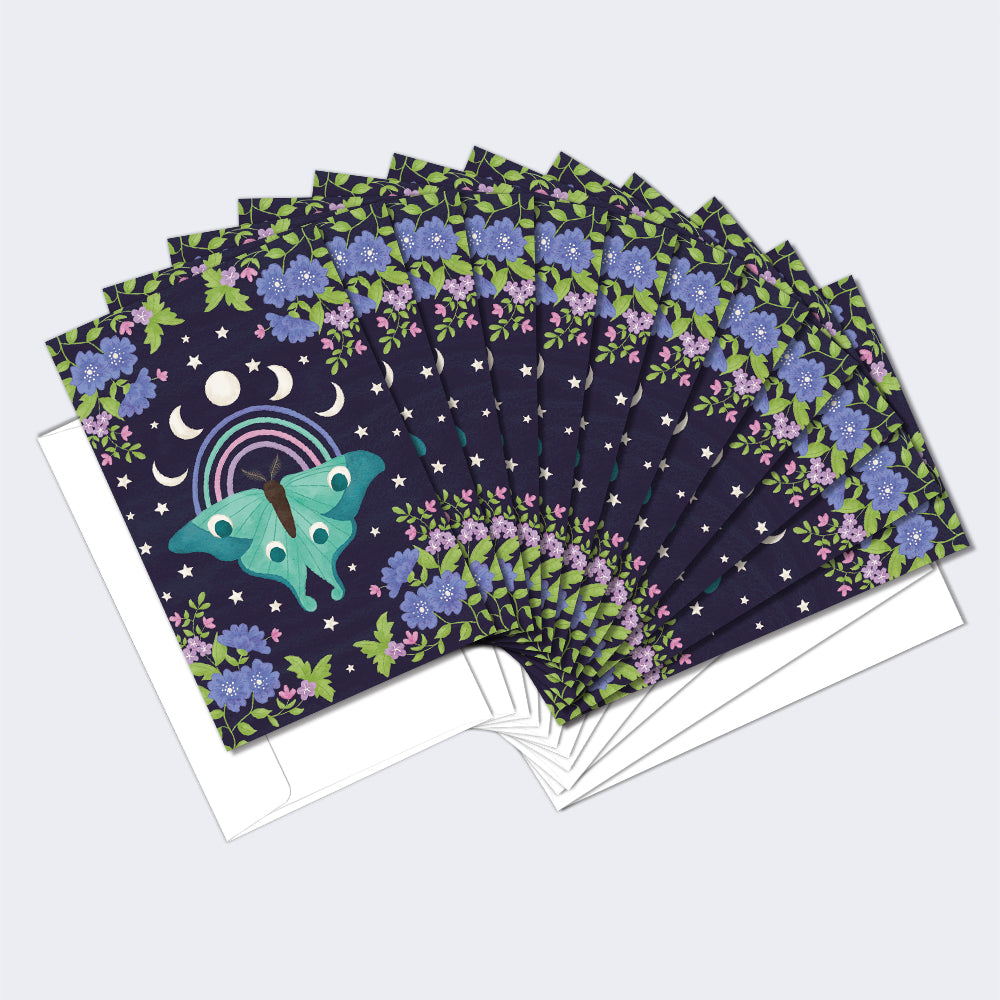 Lunar Moth 12 Pack Notecards