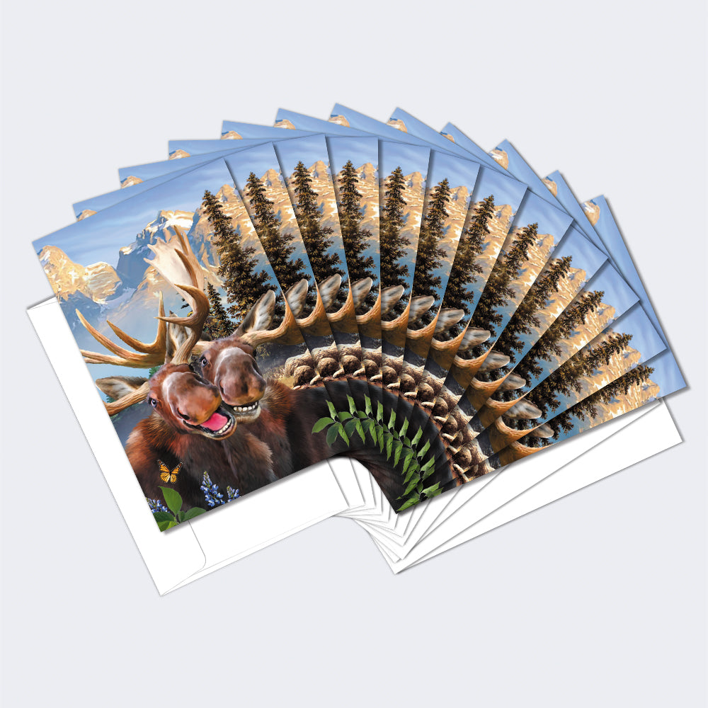 Two Moose Selfie 12 Pack Notecards