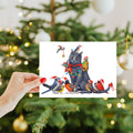 Load image into Gallery viewer, Cat Bird Christmas Single Card
