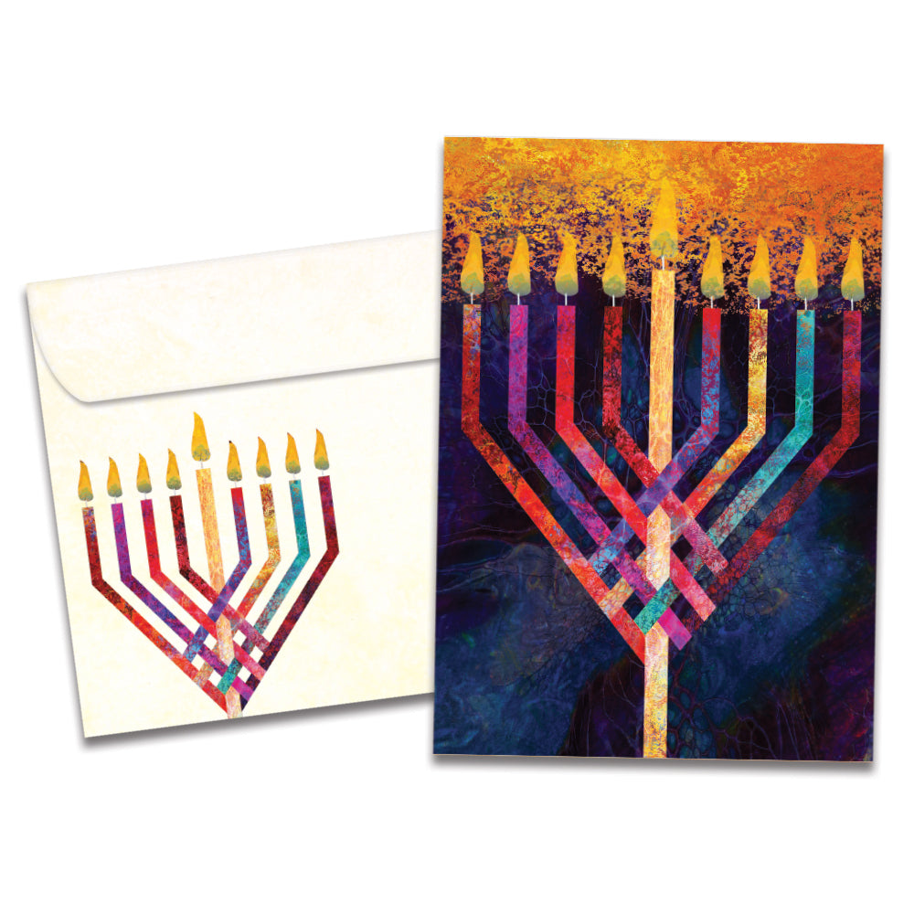 Menorah Glow Single Card