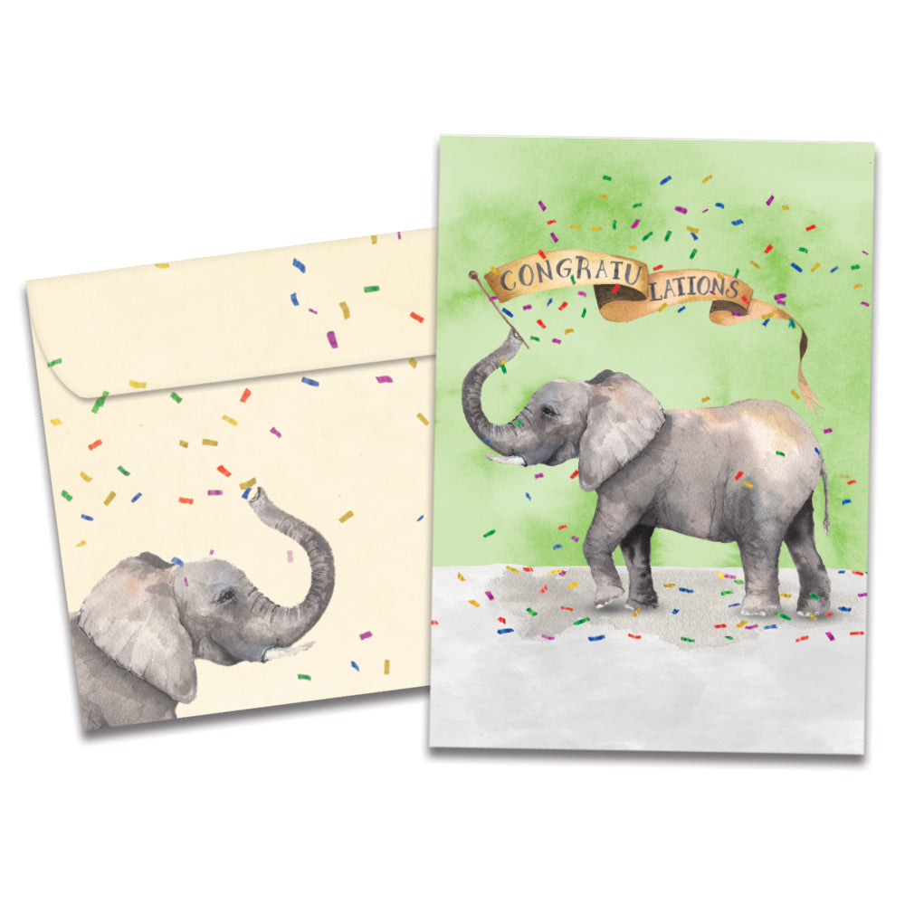 Confetti Elephant Single Card