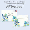 Load image into Gallery viewer, Blue Floral Dragonflies Single Card
