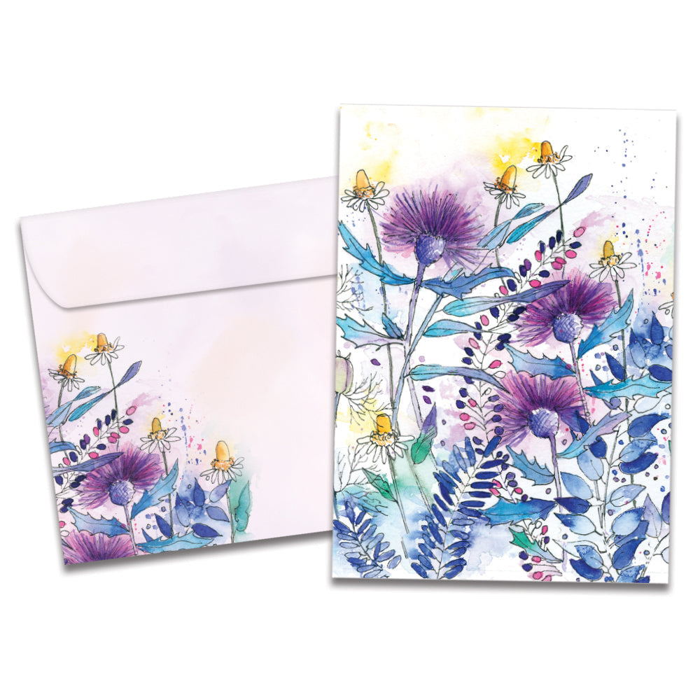 Purple Flowers Single Card