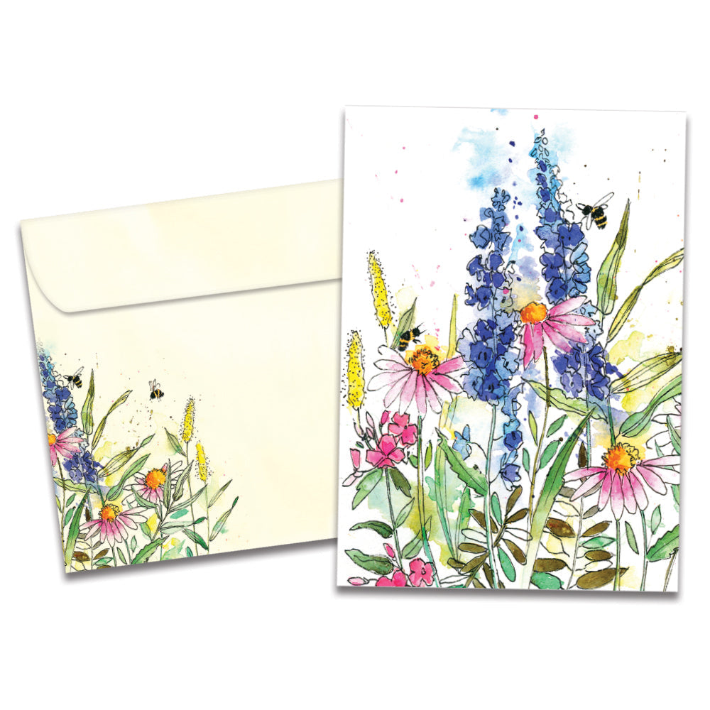 Wildflower Bees Single Card