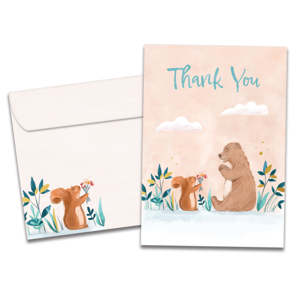 Squirrel Bear Thanks Single Card