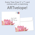 Load image into Gallery viewer, The envelope for Tree-Free’s Open Encouragement Card card, along with the following text: “Every Tree-Free 5x7 card comes with a matching ARTvelope!”
