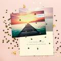 Load image into Gallery viewer, The inside of Tree-Free’s Endless card, with the cover and envelope in the background.
