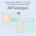 Load image into Gallery viewer, The envelope for Tree-Free’s Friends Forever Pet Sympathy Card card, along with the following text: “Every Tree-Free 5x7 card comes with a matching ARTvelope!”
