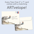 Load image into Gallery viewer, The envelope for Tree-Free’s Believe In You Unicorn card, along with the following text: “Every Tree-Free 5x7 card comes with a matching ARTvelope!”
