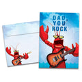 Load image into Gallery viewer, The cover of Tree-Free&#39;s Dad Rocks card, along with its matching envelope.
