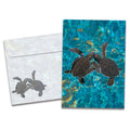 Load image into Gallery viewer, The cover of Tree-Free&#39;s Sea Turtle Pals Friendship Card card, along with its matching envelope.
