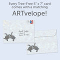 Load image into Gallery viewer, The envelope for Tree-Free’s Sea Turtle Pals Friendship Card card, along with the following text: “Every Tree-Free 5x7 card comes with a matching ARTvelope!”
