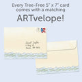 Load image into Gallery viewer, The envelope for Tree-Free’s Holy Carp card, along with the following text: “Every Tree-Free 5x7 card comes with a matching ARTvelope!”
