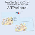 Load image into Gallery viewer, The envelope for Tree-Free’s Easter Selfie card, along with the following text: “Every Tree-Free 5x7 card comes with a matching ARTvelope!”
