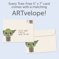 Load image into Gallery viewer, The envelope for Tree-Free’s Yoda Best Thank You Card card, along with the following text: “Every Tree-Free 5x7 card comes with a matching ARTvelope!”
