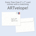 Load image into Gallery viewer, The envelope for Tree-Free’s Thoughts And Hearts Sympathy Card card, along with the following text: “Every Tree-Free 5x7 card comes with a matching ARTvelope!”
