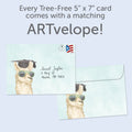 Load image into Gallery viewer, The envelope for Tree-Free’s Bright Future card, along with the following text: “Every Tree-Free 5x7 card comes with a matching ARTvelope!”
