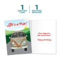 Load image into Gallery viewer, The cover and inside of Tree-Free’s Life Trip Hippie Bus card, along with the following text: “1 greeting card, 1 matching envelope”
