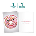 Load image into Gallery viewer, The cover and inside of Tree-Free’s Hole Foods card, along with the following text: “1 greeting card, 1 matching envelope”
