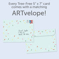 Load image into Gallery viewer, The envelope for Tree-Free’s Freezer Ice Cream card, along with the following text: “Every Tree-Free 5x7 card comes with a matching ARTvelope!”
