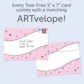 Load image into Gallery viewer, The envelope for Tree-Free’s Bold Valentine card, along with the following text: “Every Tree-Free 5x7 card comes with a matching ARTvelope!”
