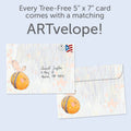 Load image into Gallery viewer, The envelope for Tree-Free’s Bee&#39;s Knees card, along with the following text: “Every Tree-Free 5x7 card comes with a matching ARTvelope!”
