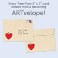 Load image into Gallery viewer, The envelope for Tree-Free’s Hot Birthday card, along with the following text: “Every Tree-Free 5x7 card comes with a matching ARTvelope!”
