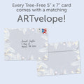 Load image into Gallery viewer, The envelope for Tree-Free’s Abound In Hope Holiday Card card, along with the following text: “Every Tree-Free 5x7 card comes with a matching ARTvelope!”
