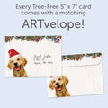 Load image into Gallery viewer, The envelope for Tree-Free’s Selfie Dog Christmas Christmas Card card, along with the following text: “Every Tree-Free 5x7 card comes with a matching ARTvelope!”
