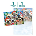 Load image into Gallery viewer, The cover and inside of Tree-Free’s Holiday Dog Selfie Christmas Card card, along with the following text: “1 greeting card, 1 matching envelope”
