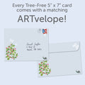 Load image into Gallery viewer, The envelope for Tree-Free’s Strawberry Plant card, along with the following text: “Every Tree-Free 5x7 card comes with a matching ARTvelope!”
