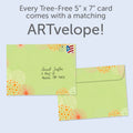 Load image into Gallery viewer, The envelope for Tree-Free’s Mark Twain Health Birthday Card card, along with the following text: “Every Tree-Free 5x7 card comes with a matching ARTvelope!”
