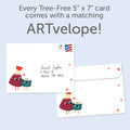 Load image into Gallery viewer, The envelope for Tree-Free’s Let&#39;s Roll card, along with the following text: “Every Tree-Free 5x7 card comes with a matching ARTvelope!”
