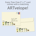 Load image into Gallery viewer, The envelope for Tree-Free’s Group Therapy Birthday Card card, along with the following text: “Every Tree-Free 5x7 card comes with a matching ARTvelope!”
