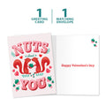 Load image into Gallery viewer, The cover and inside of Tree-Free’s Nuts About You Valentine&#39;s Day Card card, along with the following text: “1 greeting card, 1 matching envelope”
