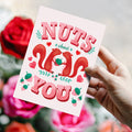 Load image into Gallery viewer, Lifestyle image(s) featuring Tree-Free’s Nuts About You Valentine&#39;s Day Card card
