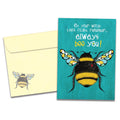 Load image into Gallery viewer, The cover of Tree-Free&#39;s Bee You card, along with its matching envelope.
