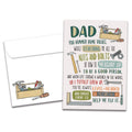 Load image into Gallery viewer, The cover of Tree-Free&#39;s Dad&#39;s Tools card, along with its matching envelope.
